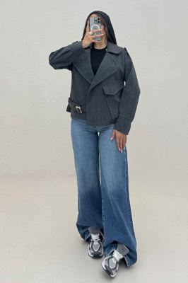 کت یقه ب ب فوتر تک جیب پاکتی (آستردار)