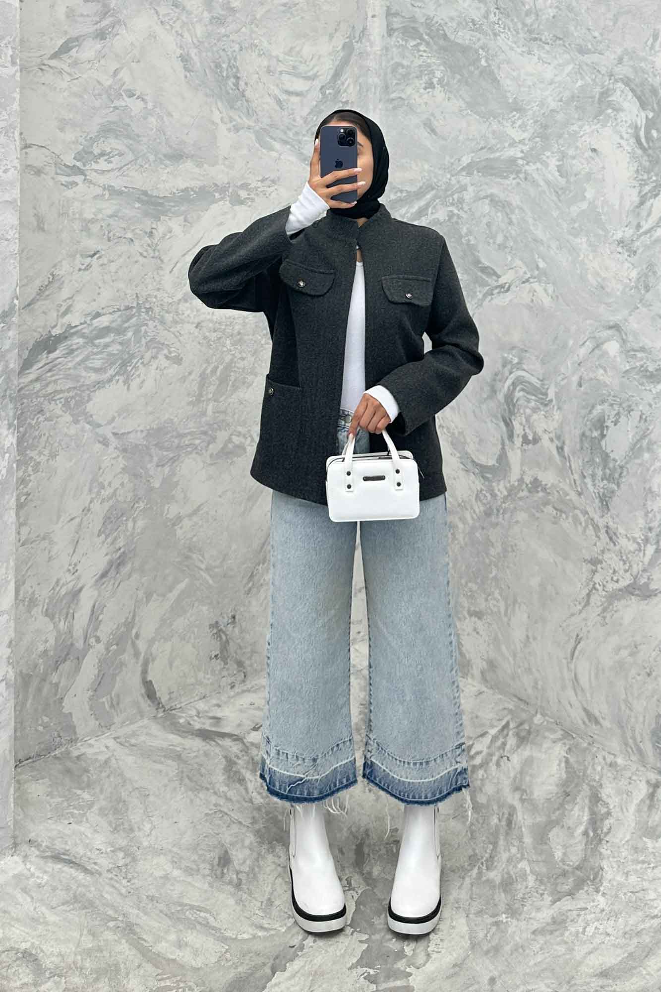 کت چهار جیب فوتر یقه سه سانت