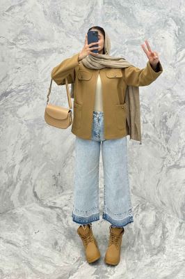 کت چهار جیب فوتر یقه سه سانت