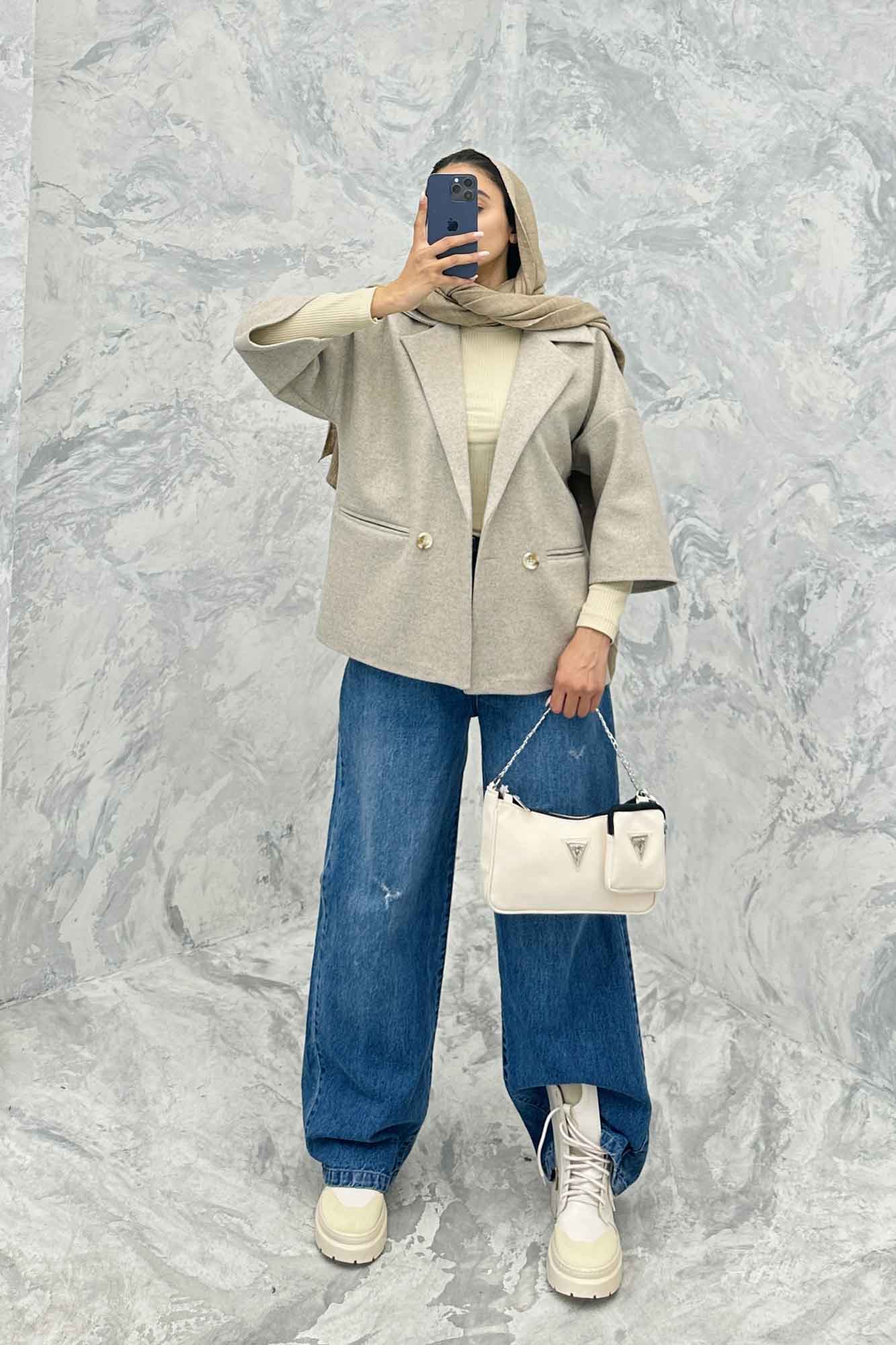 کت آستین سه رب فوتر دو دکمه