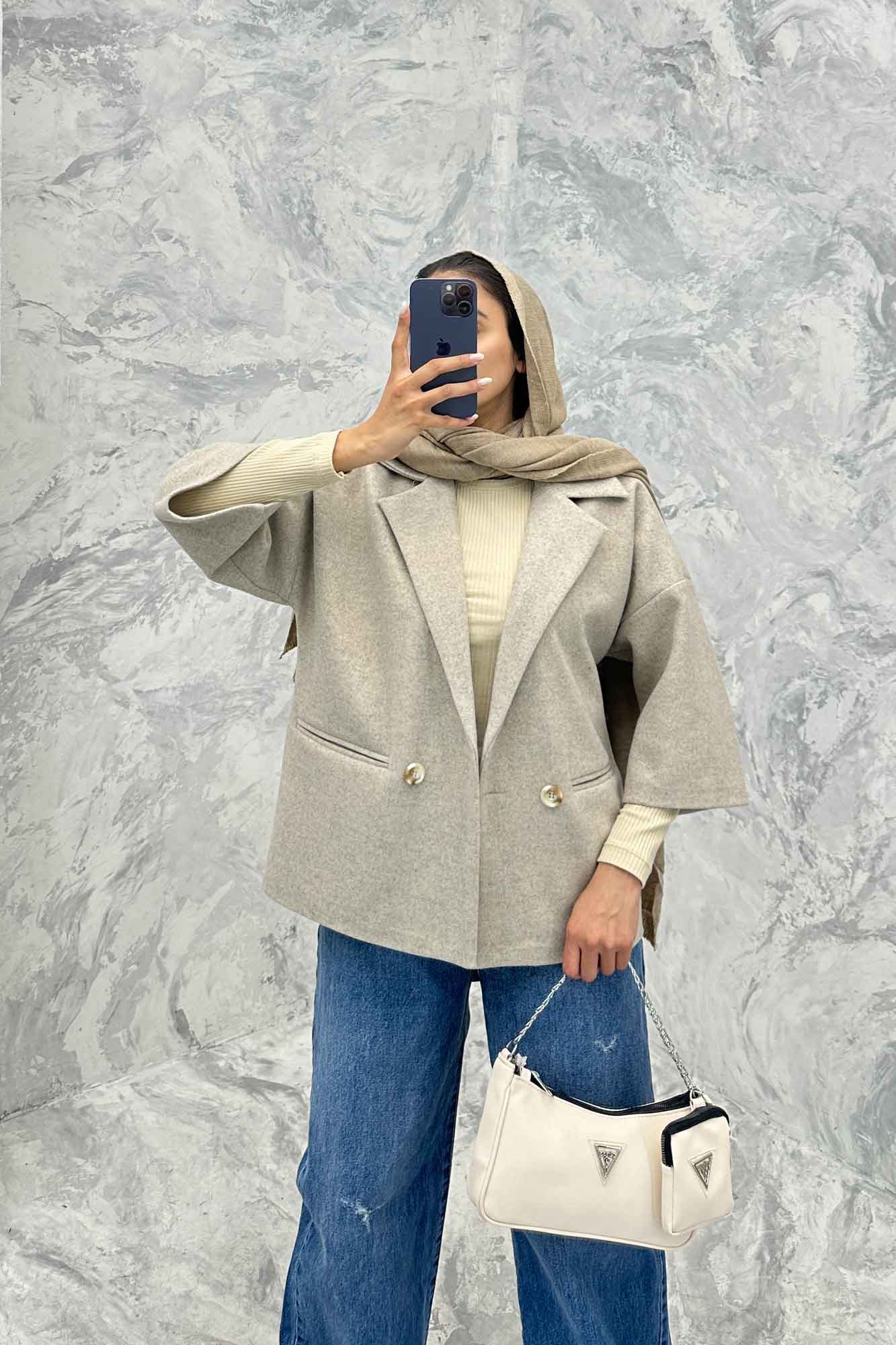 کت آستین سه رب فوتر دو دکمه