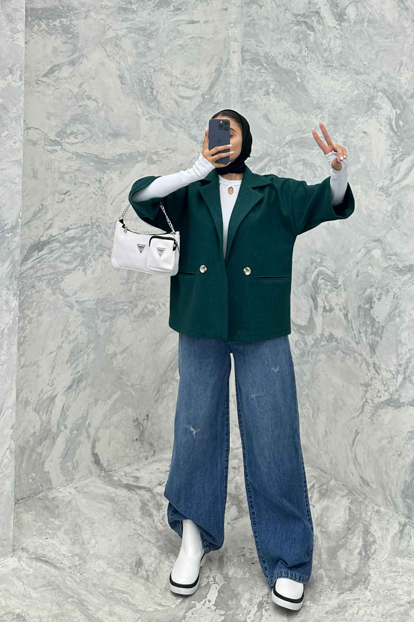 کت آستین سه رب فوتر دو دکمه