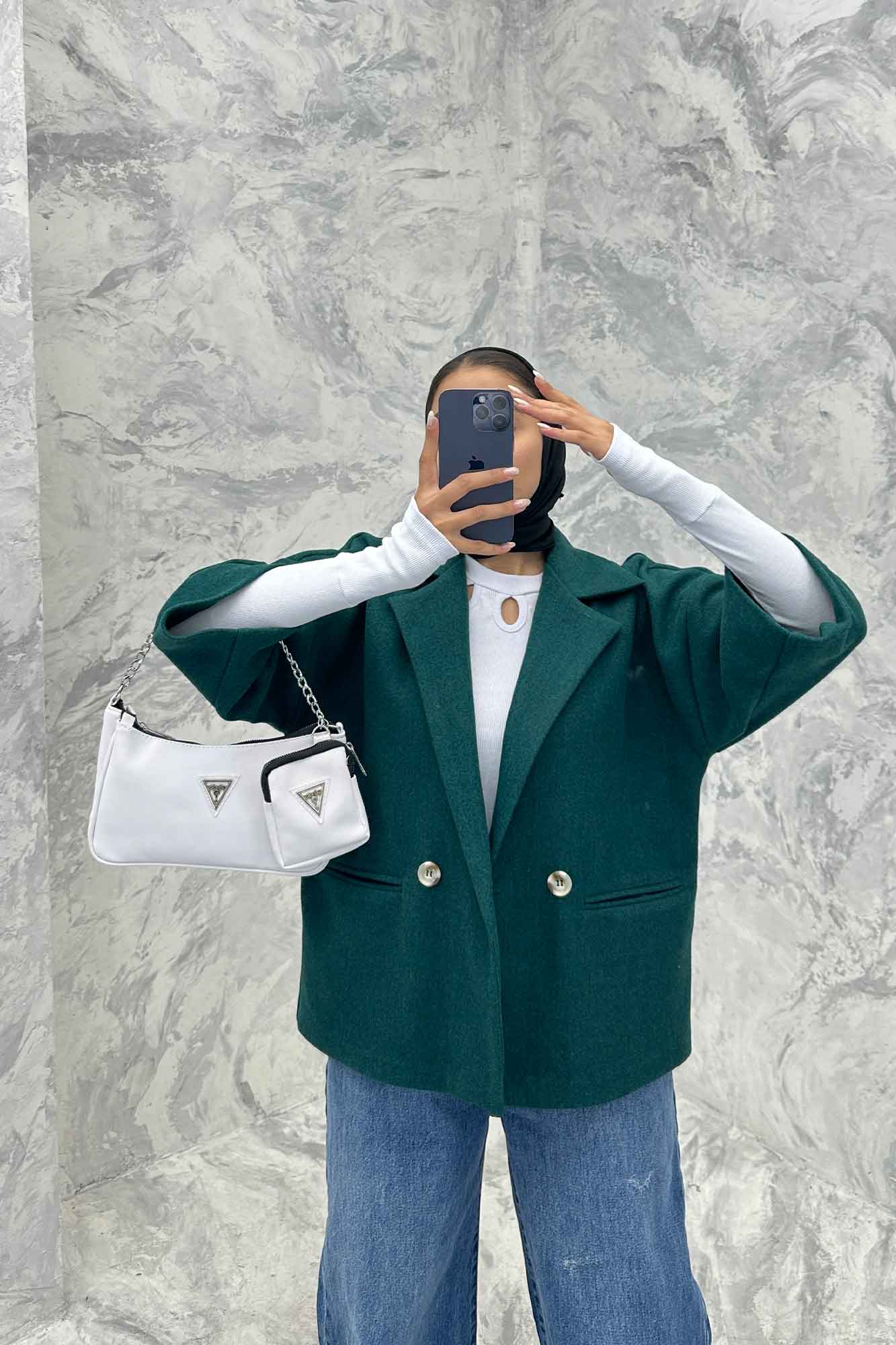 کت آستین سه رب فوتر دو دکمه