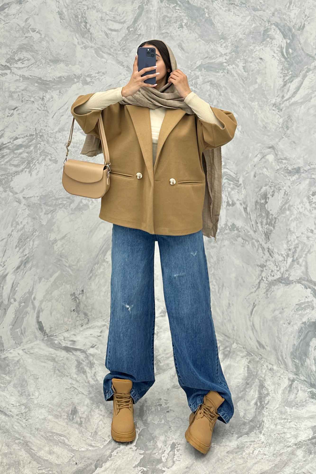 کت آستین سه رب فوتر دو دکمه