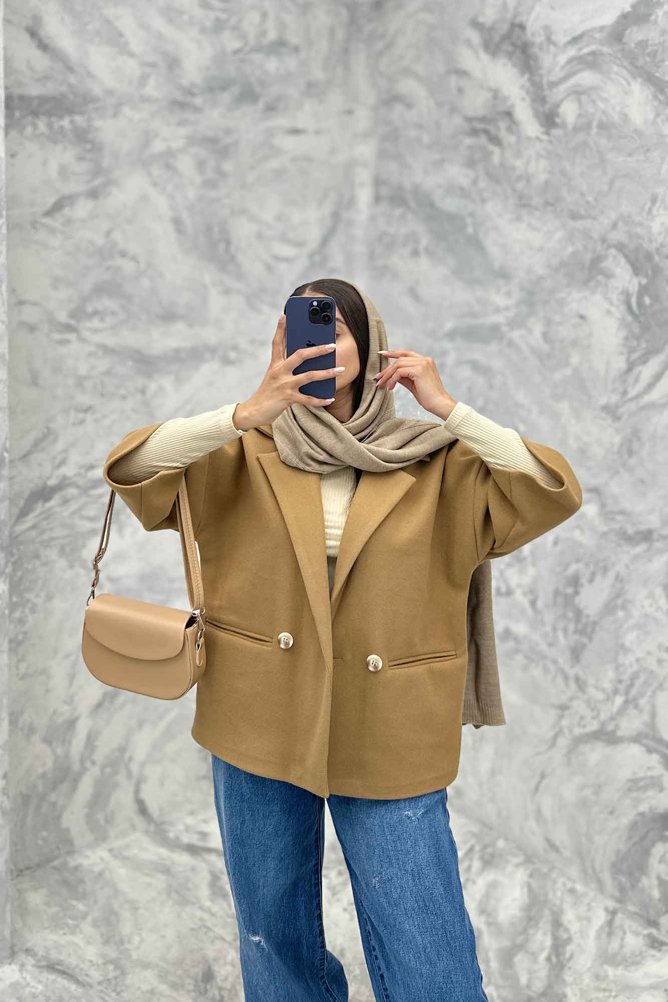 کت آستین سه رب فوتر دو دکمه