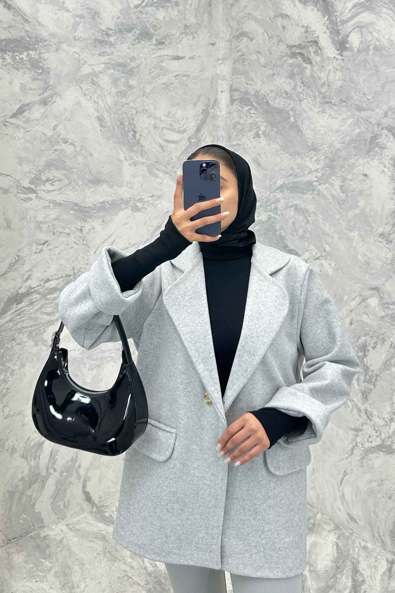 پالتو فوتر یقه ب ب دو جیب پاکتی TIMA
