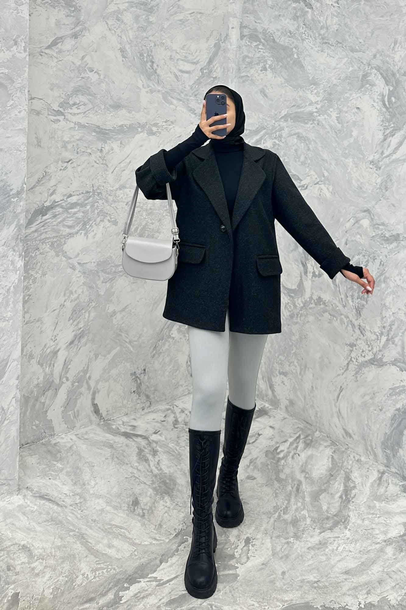 پالتو فوتر یقه ب ب دو جیب پاکتی TIMA