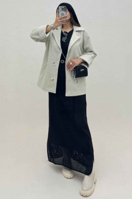 پالتو یقه انگلیسی چهار دکمه فوتر LOOK