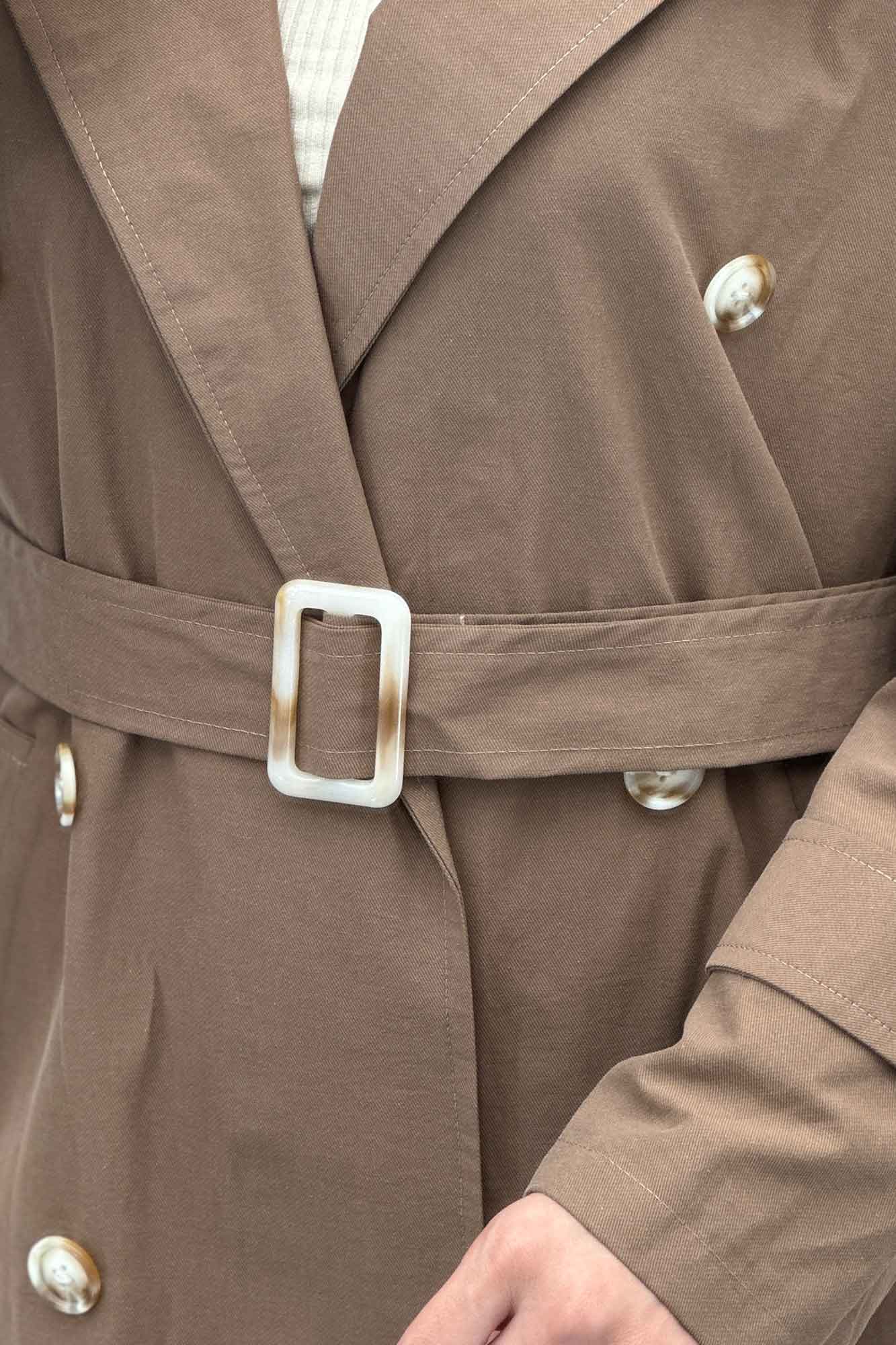 بارانی بلند پشت چاکدار کتان زارا