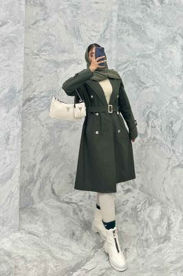 بارانی بلند پشت چاکدار کتان زارا