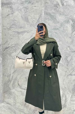 بارانی بلند پشت چاکدار کتان زارا