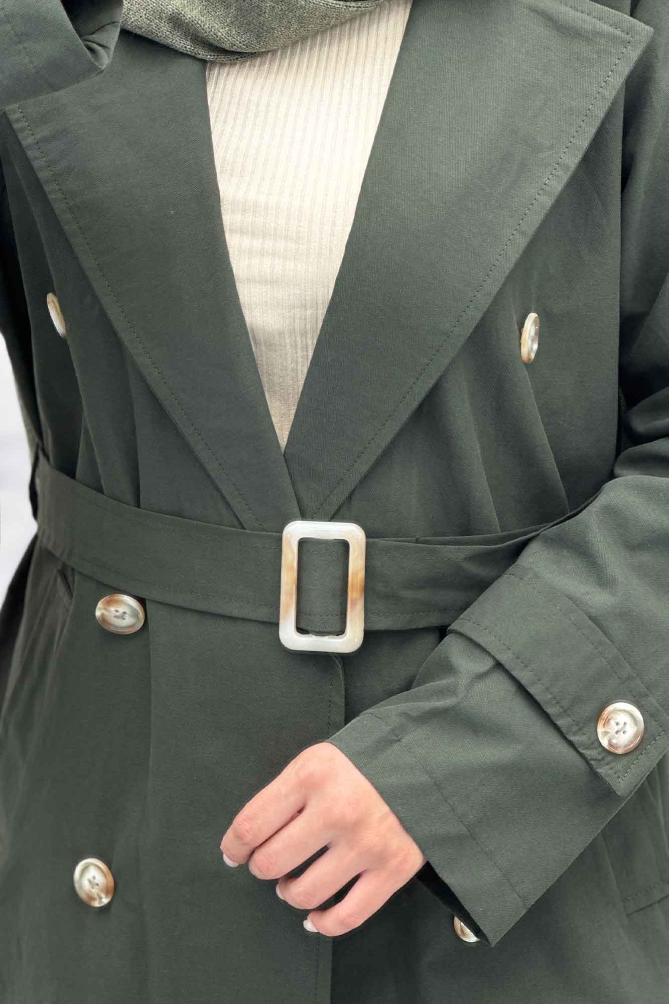 بارانی بلند پشت چاکدار کتان زارا