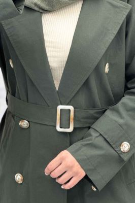 بارانی بلند پشت چاکدار کتان زارا