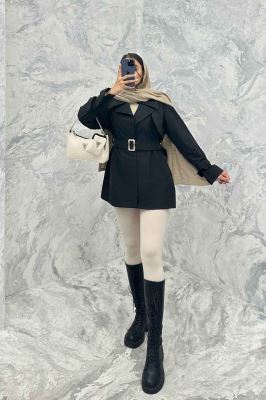 ترنچ کت کوتاه دو یقه کتان زارا