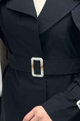 ترنچ کت کوتاه دو یقه کتان زارا