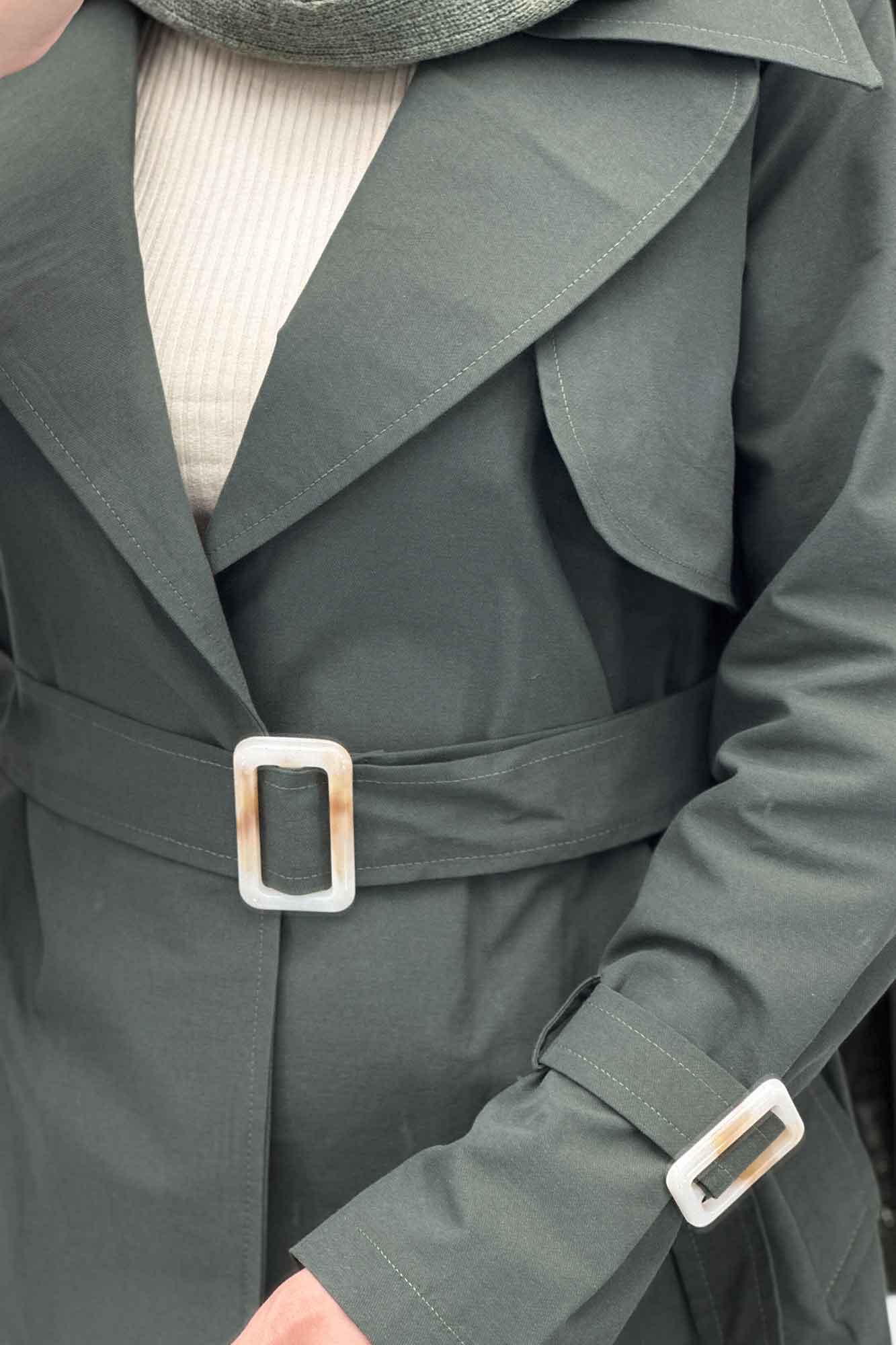 ترنچ کت کوتاه دو یقه کتان زارا