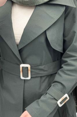 ترنچ کت کوتاه دو یقه کتان زارا