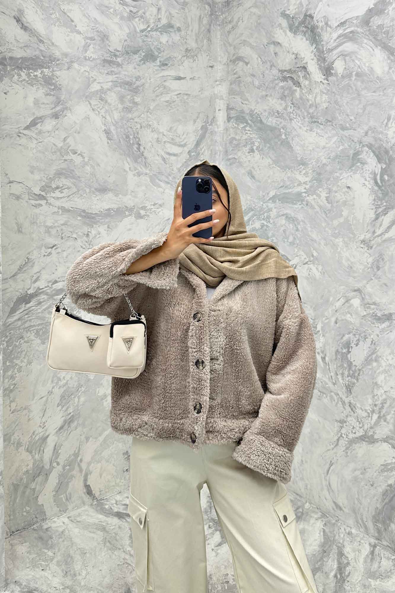 کت کوتاه تدی سر آستین دکمه