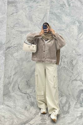 کت کوتاه تدی سر آستین دکمه