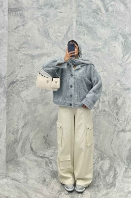 کت کوتاه تدی سر آستین دکمه