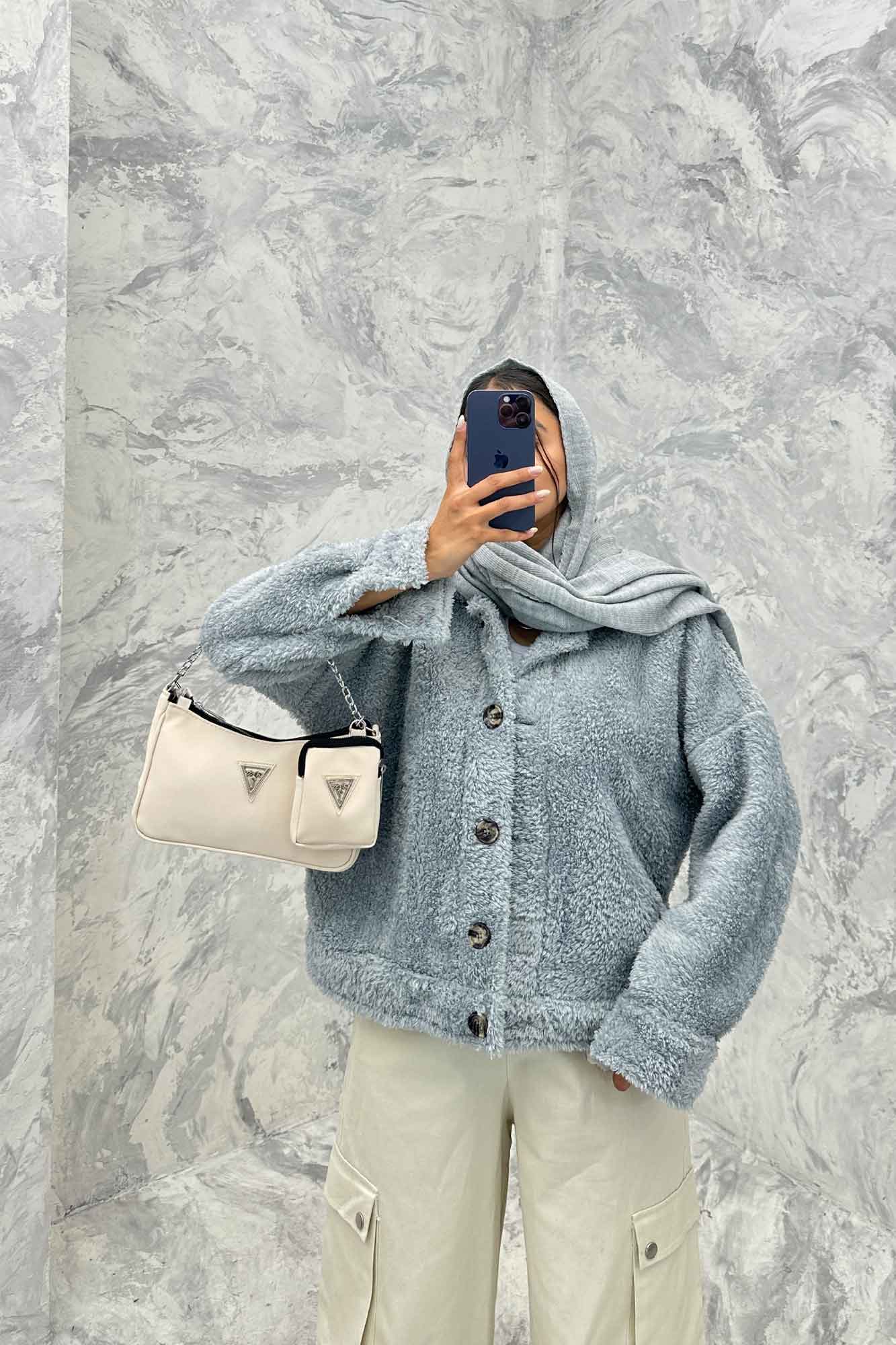 کت کوتاه تدی سر آستین دکمه