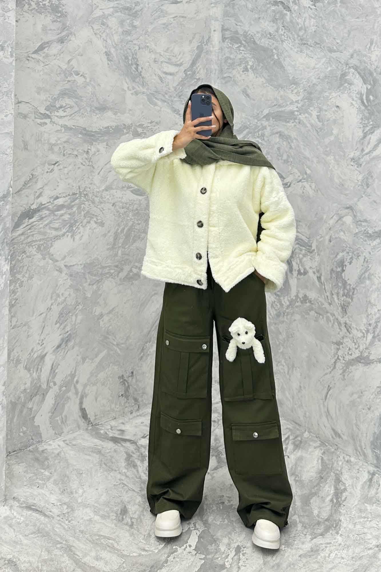 کت کوتاه تدی سر آستین دکمه