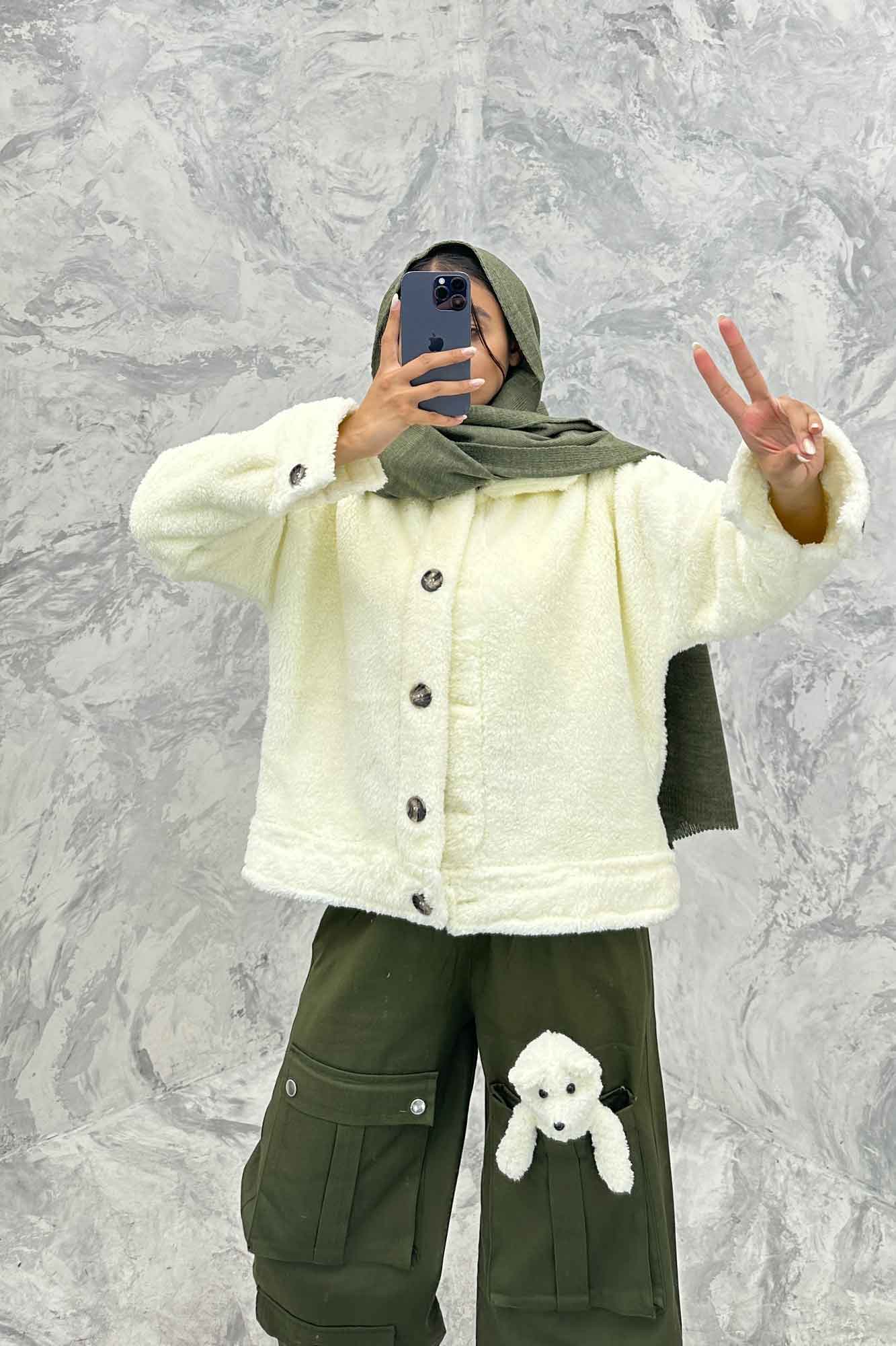 کت کوتاه تدی سر آستین دکمه