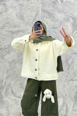 کت کوتاه تدی سر آستین دکمه