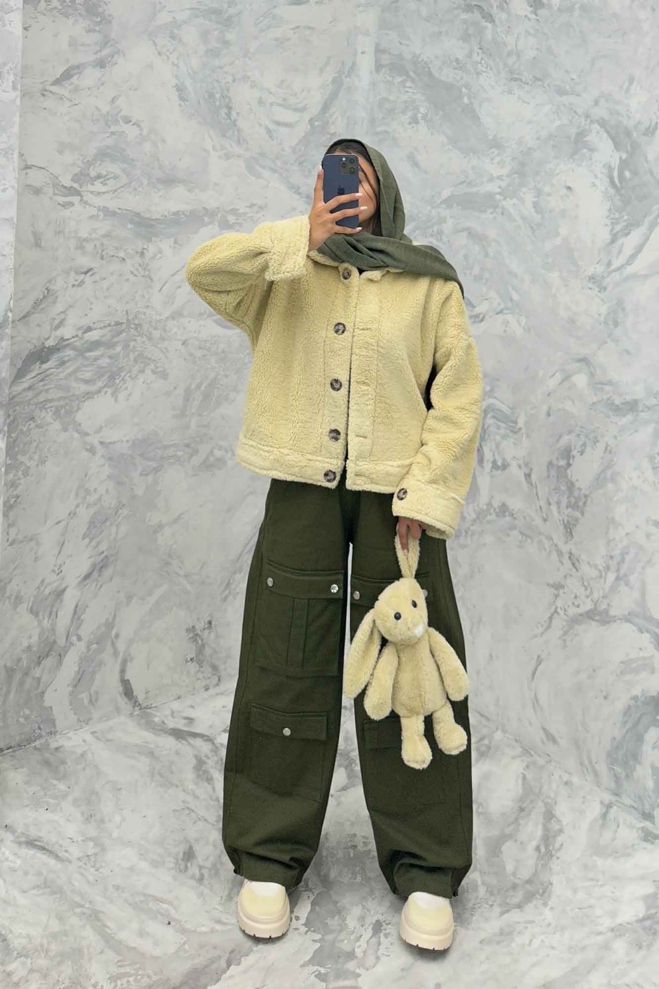 کت کوتاه تدی سر آستین دکمه