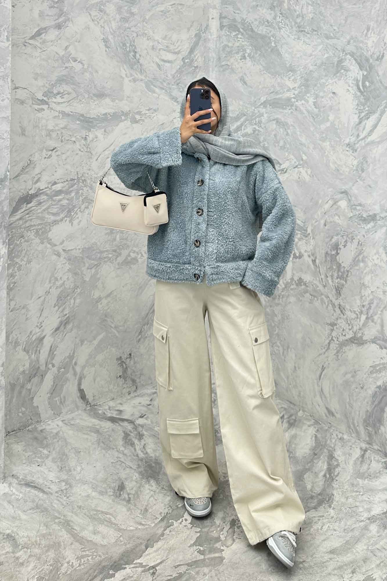 کت کوتاه تدی سر آستین دکمه