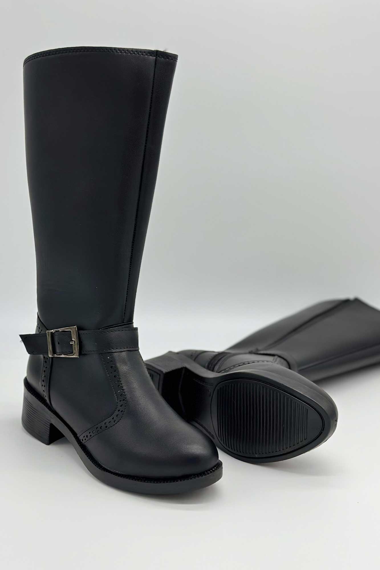 بوت بلند بغل سگک پاشنه دار