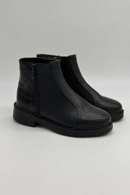 نیم بوت چرم پشت طرح سنگی زنانه