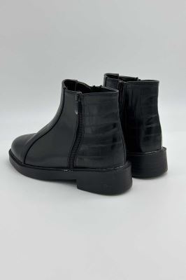 نیم بوت چرم پشت طرح سنگی زنانه