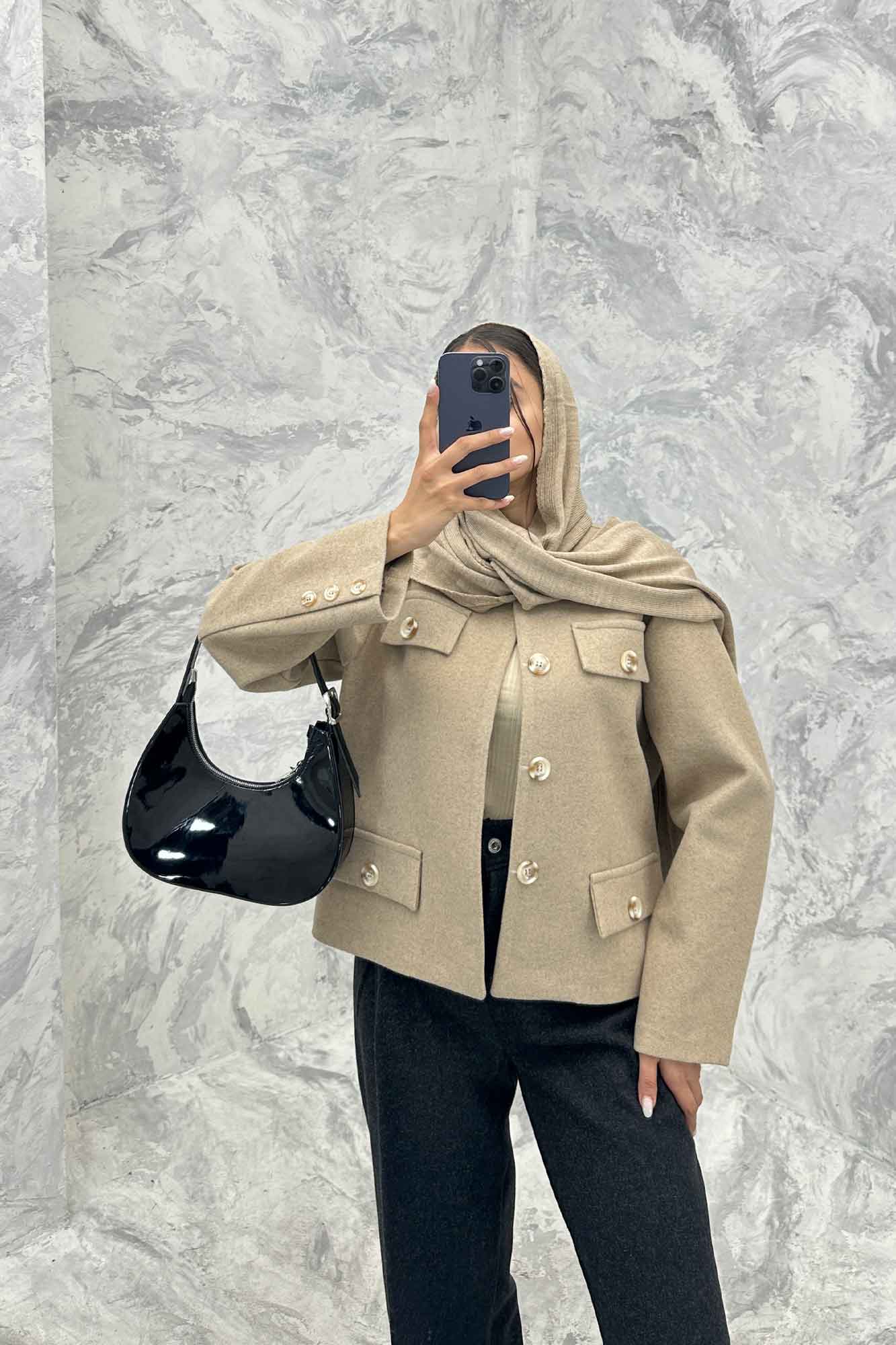 کت کوتاه فوتر طرح جیب آنیل