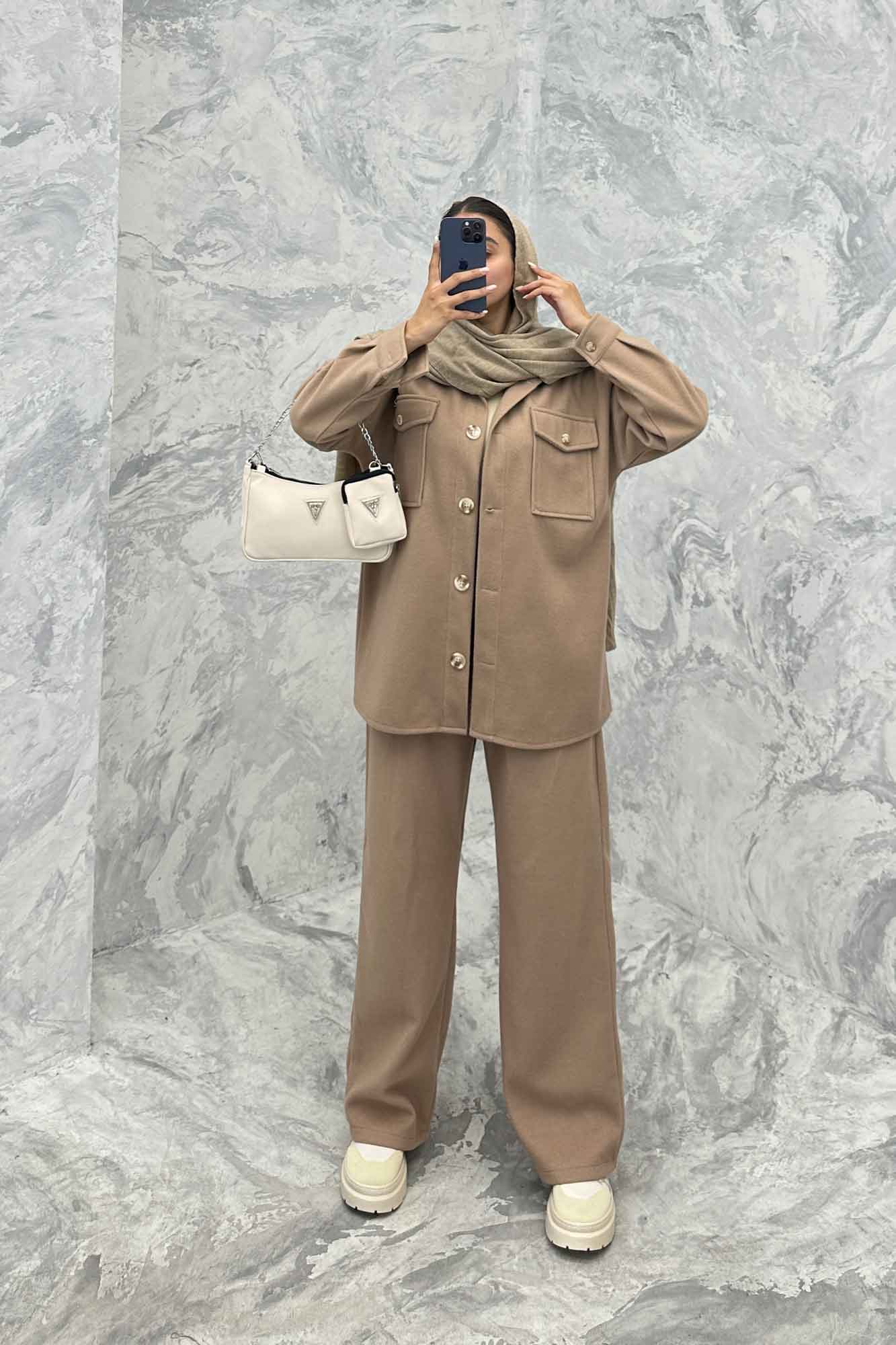 ست پالتو و شلوار روناک دو جیب پاکتی