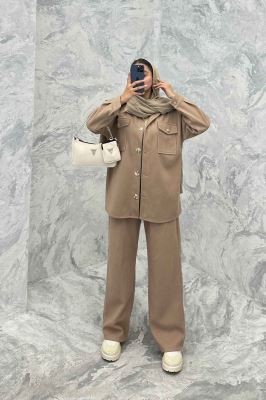 ست پالتو و شلوار روناک دو جیب پاکتی