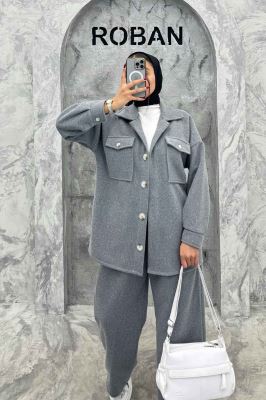 ست پالتو و شلوار روناک دو جیب پاکتی