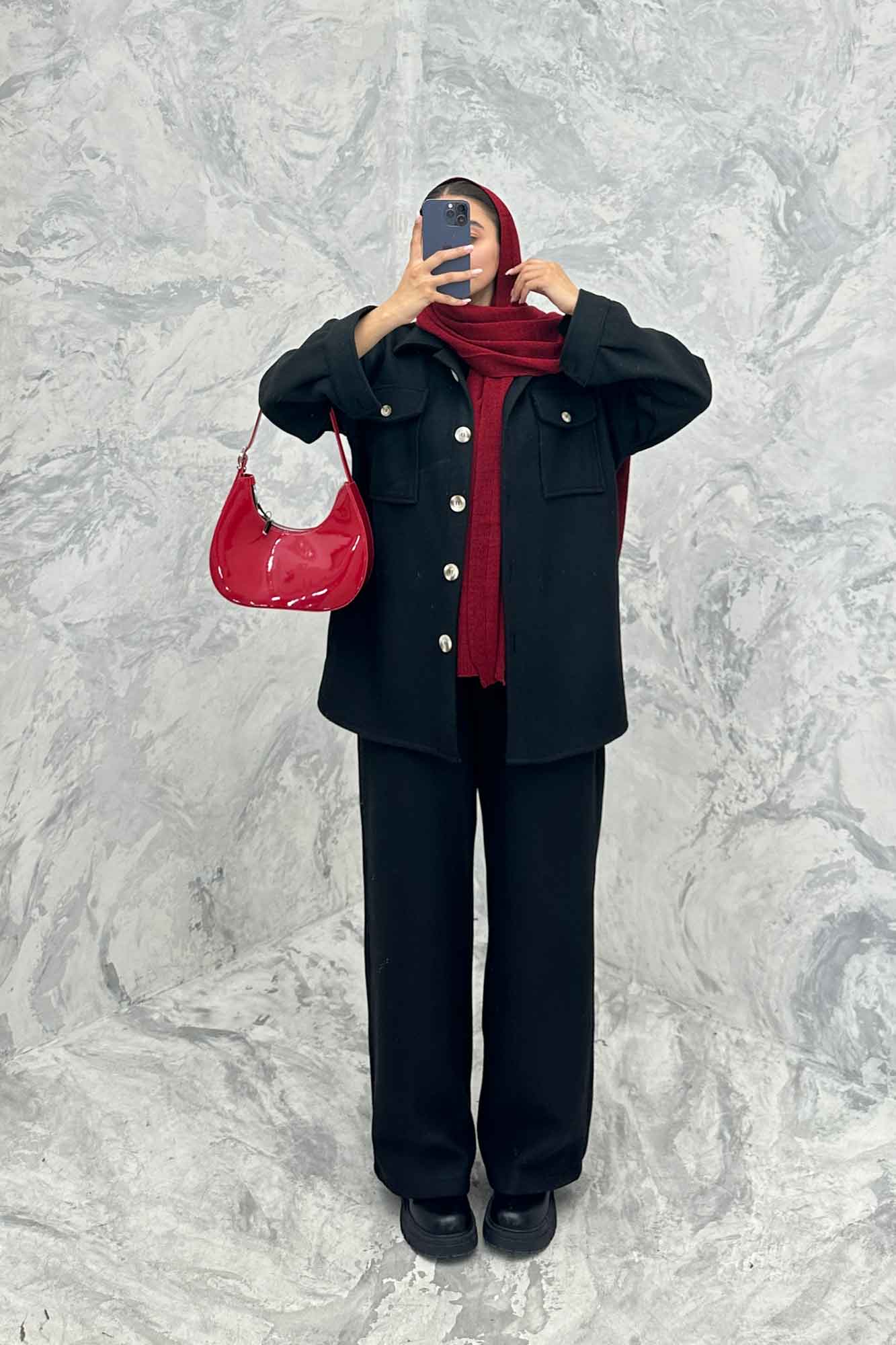 ست پالتو و شلوار روناک دو جیب پاکتی