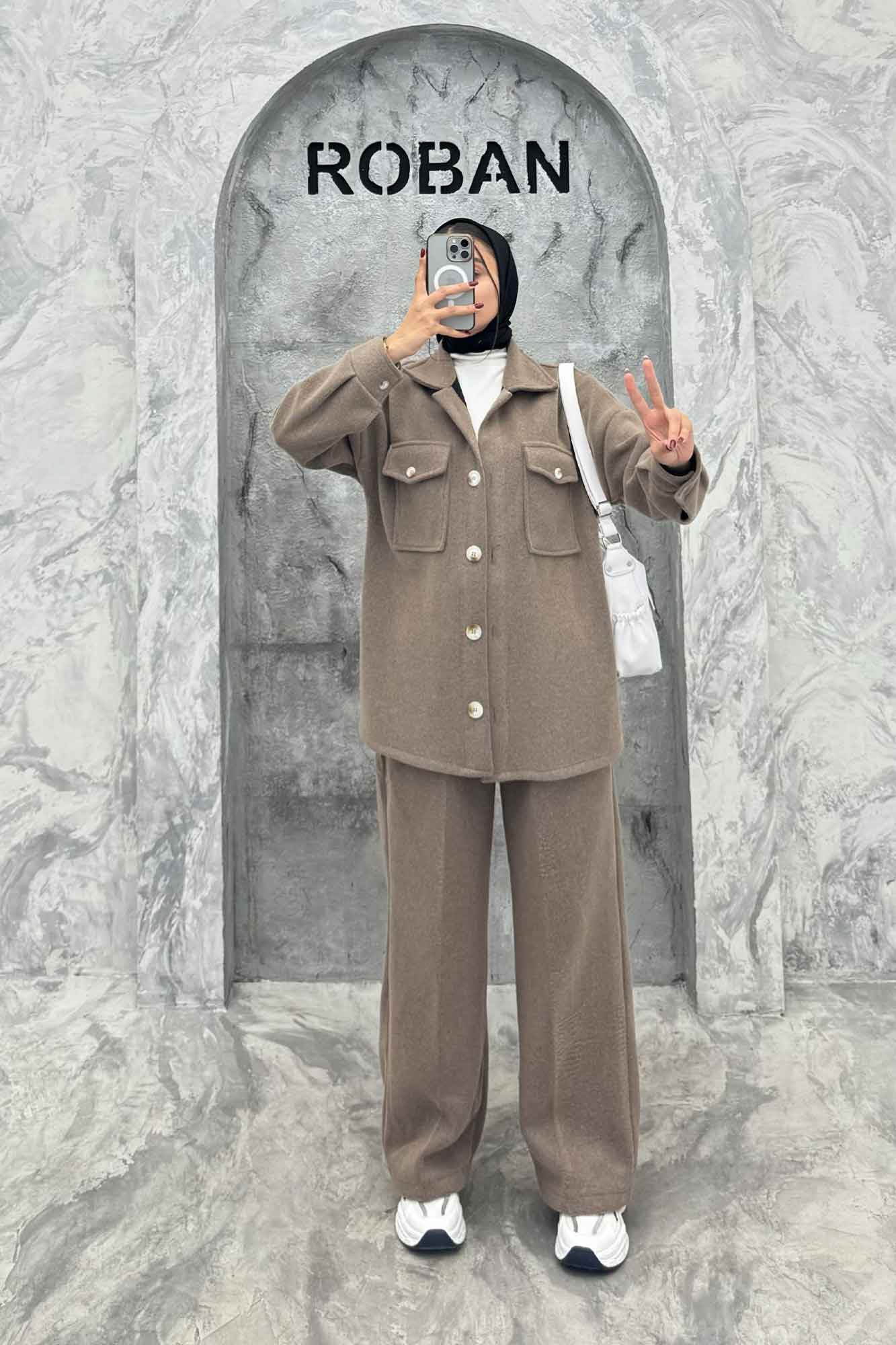 ست پالتو و شلوار روناک دو جیب پاکتی