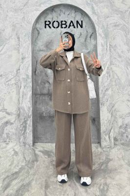 ست پالتو و شلوار روناک دو جیب پاکتی