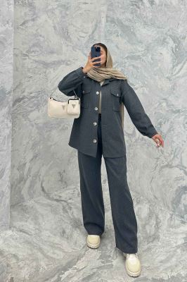 ست پالتو و شلوار روناک دو جیب پاکتی