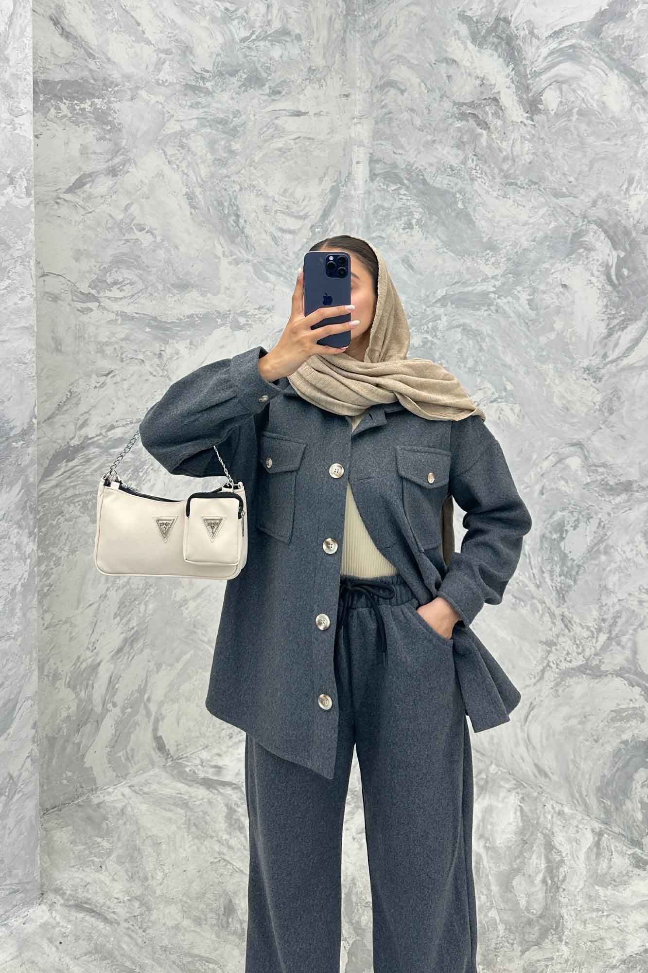 ست پالتو و شلوار روناک دو جیب پاکتی