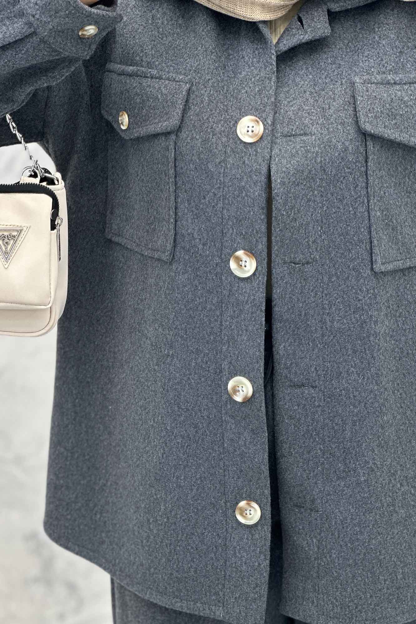 ست پالتو و شلوار روناک دو جیب پاکتی