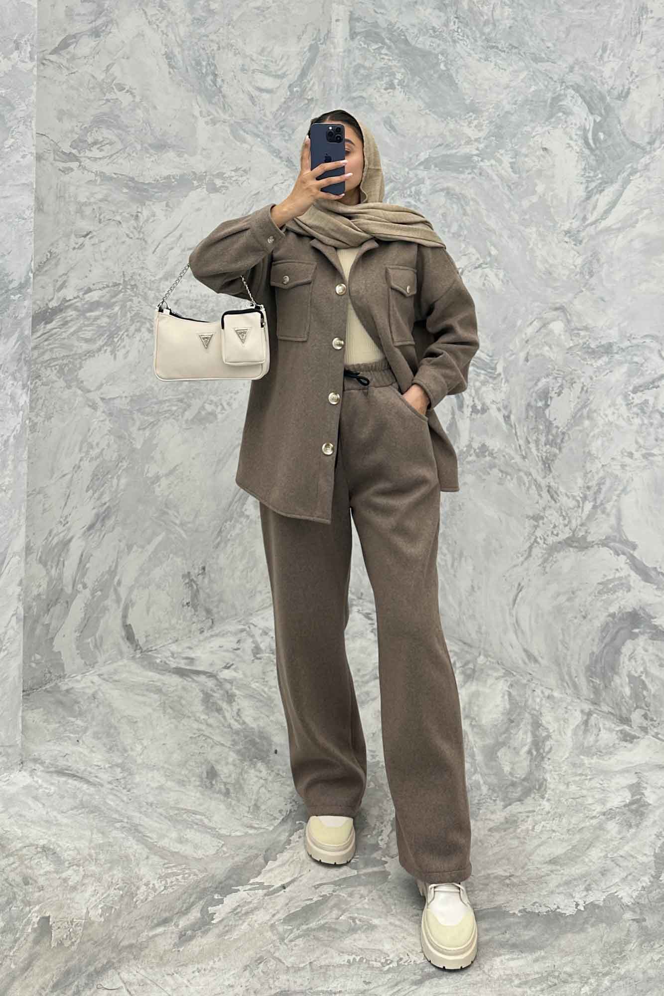 ست پالتو و شلوار روناک دو جیب پاکتی