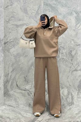 ست هودی و شلوار روناک دکمه پرچی RB