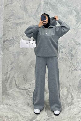 ست هودی و شلوار روناک دکمه پرچی RB