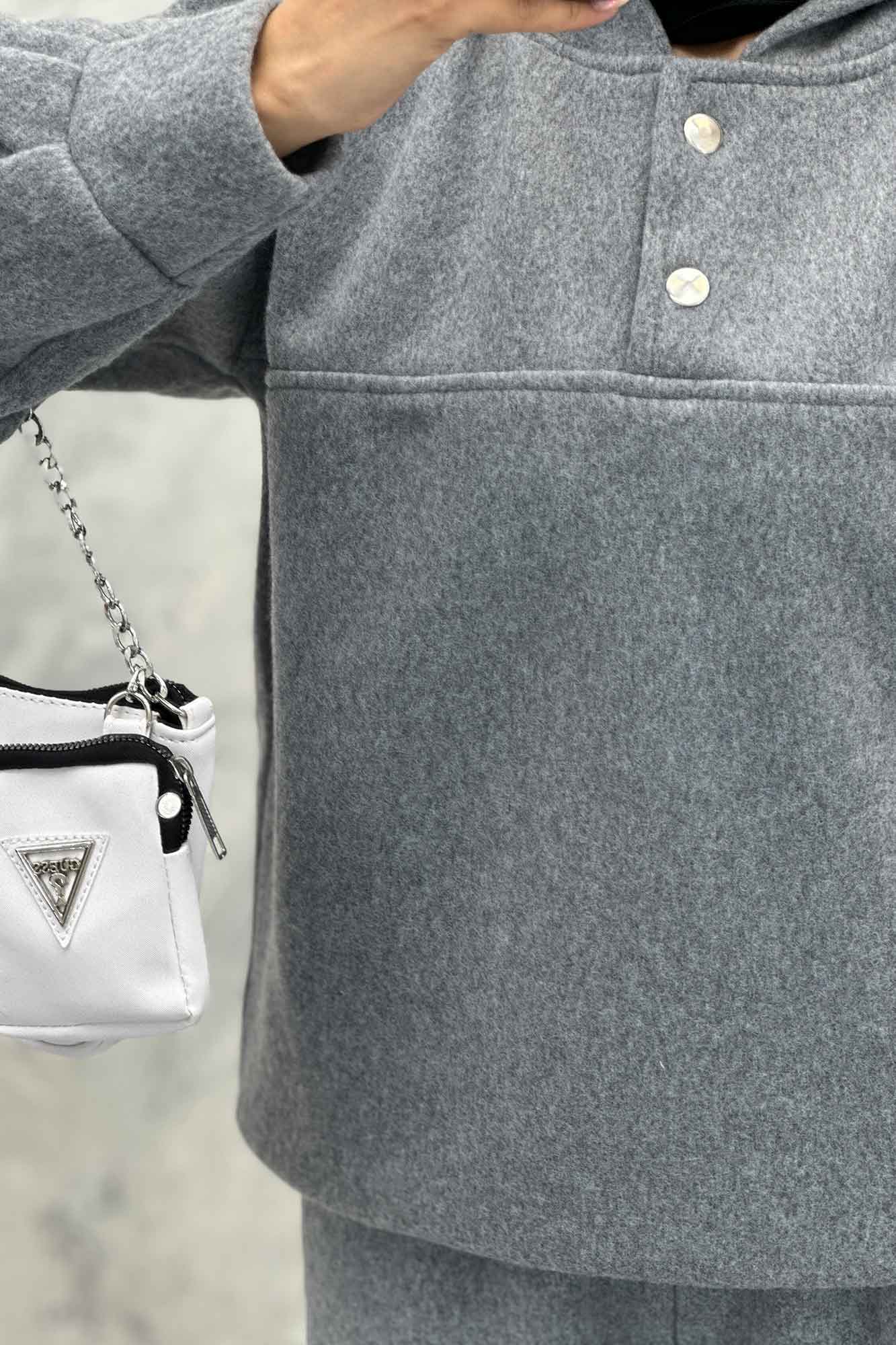 ست هودی و شلوار روناک دکمه پرچی RB