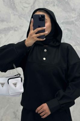 ست هودی و شلوار روناک دکمه پرچی RB