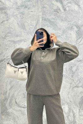 ست هودی و شلوار روناک دکمه پرچی RB