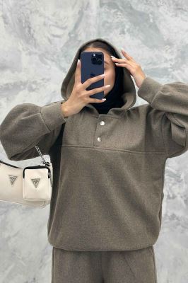 ست هودی و شلوار روناک دکمه پرچی RB